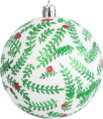 Vianočné gule na stromček 6 ks, biele s ornamentom, matné, s dekoráciou, 8 cm 2 detail