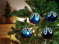 Vianočné gule na stromček 4 ks, modré, s dekoráciou, na vianočný stromček, 10 cm, 9, náradie