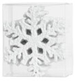 Vianočné ozdoby na stromček 12 ks, snehová vločka, biela, 10 cm