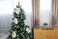 Umelý kvet MagicHome Vianoce, Poinssetia, biela, stonka