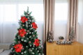 Umelý kvet MagicHome Vianoce, Poinssetia, červená, stonka