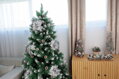 Umelý kvet MagicHome Vianoce, Poinssetia, strieborná, stonka