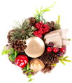 Vianočný svietnik na stôl s čečinou a mašľou, prírodný, 15 cm, 7, náradie