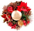 Vianočný svietnik na stôl s čečinou a kvetom, prírodný, 15 cm, 4, náradie