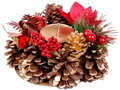 Vianočný svietnik na stôl s čečinou a kvetom, prírodný, 15 cm, 8, náradie