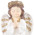 Dekorácia MagicHome, Anjel modliaci, LED, polyresin, na hrob, 11,5x7,5x15,5 cm