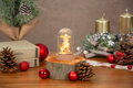 Dekorácia MagicHome Vianoce, stromček v kupole, LED, teplá biela, interiér, 5,5x9 cm, 2, náradie