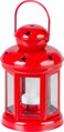 Lampáš MagicHome červený, LED sviečka, teplá biela, 12x15/20 cm