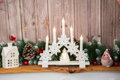 Svietnik MagicHome Vianoce, 6x LED teplá biela, 2xAA, interiér, 32x5x30,5 cm, 2, náradie