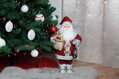 Vianočná dekorácia Santa s lampášom, červený, 46 cm