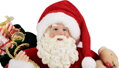 Vianočná dekorácia Santa s darčekmi a medvedíkom, červený, 46 cm