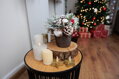 Ikebana MagicHome, zasnežená čečina, imitácia dreva, 18 cm