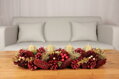 Ikebana MagicHome, prírodná, červená, adventná, 50x16x9 cm