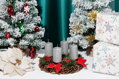 Adventné sviečky MagicHome, 4,8×8 cm, strieborné, trblietavé, sada 4 ks