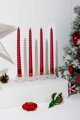 Červené špirálové sviečky MagicHome, 25 cm, balenie 4 ks 2 detail