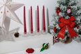 Červené špirálové sviečky MagicHome, 25 cm, balenie 4 ks 3 detail