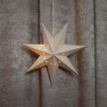 Dekorácia MagicHome Vianoce, Hviezda, papier, 10 LED teplá biela, 2xAA, jednoduché svietenie, 45 cm 2 detail