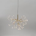 Dekorácia MagicHome Vianoce, ohňostroj, 72 LED teplá biela, jednoduché svietenie, závesná, zlatá, 25 cm