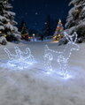 Dekorácia MagicHome Vianoce, sob, so záprahom, 240x LED studená biela, exteriér, L-1,2 m