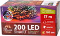 Reťaz MagicHome Vianoce, s ovládačom, 200xLED, mix farieb, 17 m, IP44