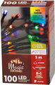Reťaz MagicHome Vianoce, časovač, 100xLED, mix farieb, 8 funkcií, 5 m