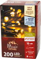 Reťaz MagicHome Vianoce, časovač, 200xLED, teplá biela, 10 funkcií, 10 m, IP44