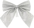 Vianočná dekorácia mašľa, strieborná, bal. 4 ks, 9×9 cm