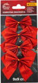 Dekorácia MagicHome Vianoce, mašla, červená, bal. 4 ks, 9 x 9 cm