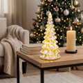 Dekorácia MagicHome Vianoce, Stromček, 15xLED teplá biela, 2xAA, IP20, 14x34 cm