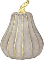 Dekorácia MagicHome Nature, tekvica, polyresin, zlato-sivá, 12,2x12,2x16,2 cm