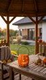 Dekorácia MagicHome Nature, tekvica LED, porcelánová, oranžová, 12,3x12,1x10 cm