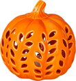 Dekorácia MagicHome Nature, tekvica, so svetlom, porcelánová, 10,5x10,5x10,6 cm