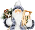 Dekorácia MagicHome Vianoce, Santa, biely-šedý, 45 cm