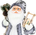 Dekorácia MagicHome Vianoce, Santa, biely-šedý, 60 cm