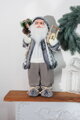 Dekorácia MagicHome Vianoce, Santa, biely-šedý, 60 cm