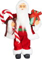 Dekorácia MagicHome Vianoce, Santa, s darčekom, červený, 45 cm