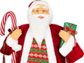 Dekorácia MagicHome Vianoce, Santa, s darčekom, červený, 120 cm