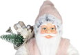 Dekorácia MagicHome Vianoce, Santa, s darčekom, ružovo-hnedý, 30 cm