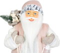 Dekorácia MagicHome Vianoce, Santa, s darčekom, ružovo-hnedý, 60 cm
