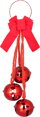 Vianočná dekorácia Zvončeky na dvere, červené, 14×14×46 cm