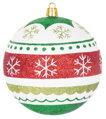 Vianočné gule na stromček 4 ks, červeno - zelené, s ornamentami, 10 cm 2 detail