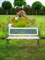 Záhradná lavička GODIVA, 122x54x73 cm, drevo/plast, 2, náradie