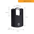 Zámok Yale Y121B/40/125/1, High Security, visiaci, čierny, 46 mm, 3 kľúče 2 detail