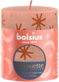 Vianočná sviečka bolsius Rustic, with print Creamy Caramel, 80/68 mm 1 detail