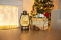 Lampáš MagicHome Vianoce Retro, LED, so santom, s trblietkami, čierny, 3xAA, plast, 13x11x24/35 cm, 1, náradie