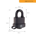 Zámok Yale Y220B/51/118/1, High Security, visiaci, laminovaná oceľ, čierny, 53 mm, 3 kľúče 2 detail