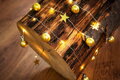 Reťaz MagicHome Vianoce Ball, 20 LED teplá biela, s guľami a hviezdami, zlatá, 2xAA, jednoduché svietenie, osvetlenie, L-1,9 m, 1, náradie