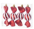 Ozdoba MagicHome Vianoce, sada, 4 ks, 11,5 cm, cukríky, červené, na vianočný stromček, 1, náradie