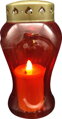 Kahanec na hrob s LED sviečkou, červený, 17 cm, súčasť balenia 2xAA 1 detail