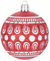 Gule MagicHome Vianoce, 8 ks, 6 cm, červené s bielym ornamentom, na vianočný stromček, 2, náradie